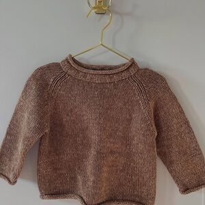 Lands' End Classic Brown Crew Neck Sweater